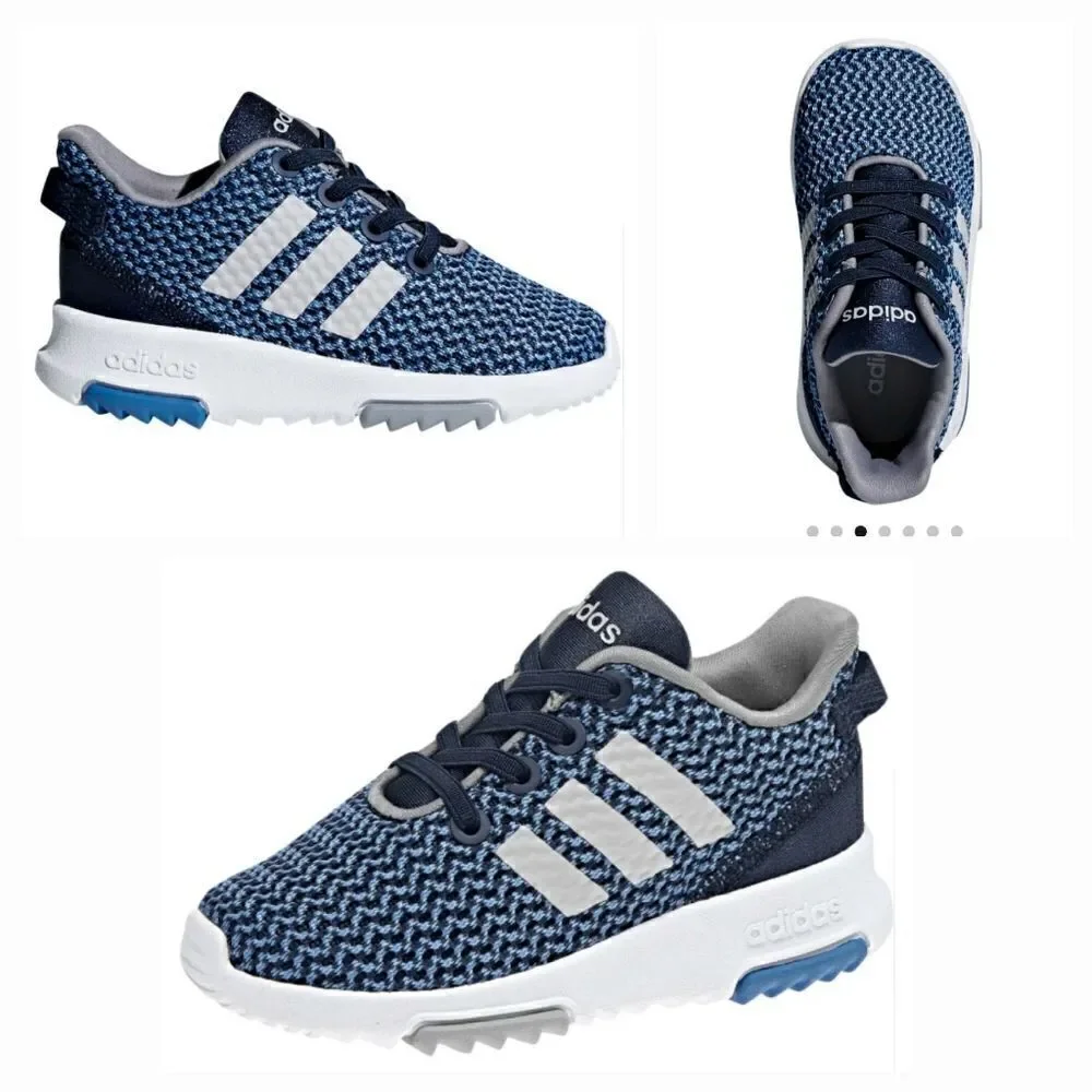 Adidas Toddler Cloudfoam Racer TR Sneaker Shoes Navy & Grey Size 5